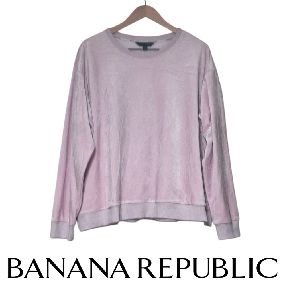 Banana Republic Soft Pink Velour Crewneck Sweatshirt XXL